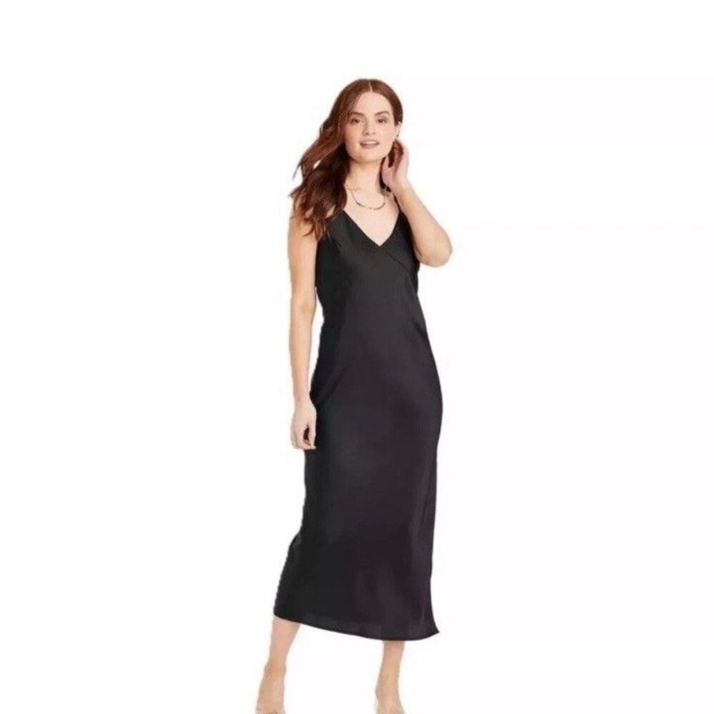 a new day Black Slip Midi Dress
